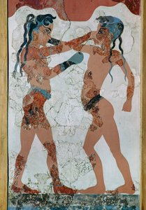 两个摔跤手泰拉岛的壁画 作者 埃里希·莱辛