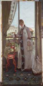 1875年开窗口的妇女