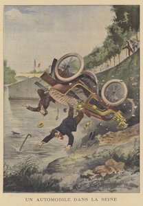 一辆汽车撞向塞纳河