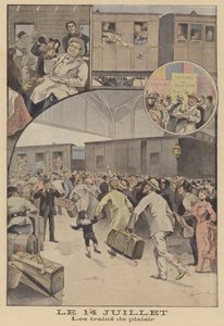 乘客乘车前往巴士底日庆祝活动