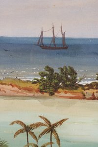 环礁的三张相联细节，1871 wc在纸 作者 欧内斯特·亨利·格里斯特