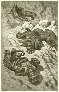 狮子，老虎和狐狸 作者 Ernest Henry Griset