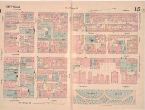 费城市保险地图;第2卷，第15,1887号（手工彩色雕刻）