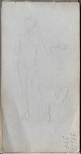 写生簿，第100页：裸像，轮廓。 作者 让·路易斯·欧内斯特·迈森尼尔