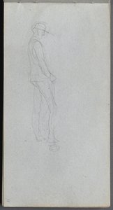 速写本，第11页：轮廓图中。 作者 让·路易斯·欧内斯特·迈森尼尔