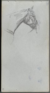 写生簿，第21页：研究马。 作者 让·路易斯·欧内斯特·迈森尼尔