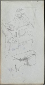 素描本》第 24 页：男性坐像 作者 欧内斯特·迈森尼尔