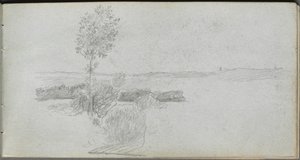 素描本》，第 28 页：景观研究 作者 欧内斯特·迈森尼尔