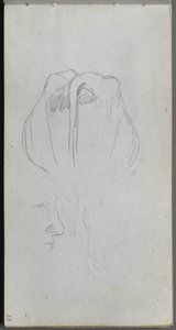 写生集，第33页：从后面研究母牛和进行轮廓研究。 作者 让·路易斯·欧内斯特·迈森尼尔