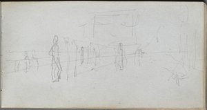 速写本，第40页：透视研究。 作者 让·路易斯·欧内斯特·迈森尼尔