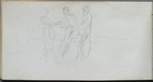素描本》，第 42 页：三个人物 作者 欧内斯特·迈森尼尔