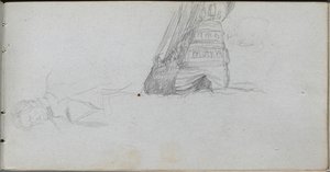 速写本，第84页：人物研究，船舶研究。 作者 让·路易斯·欧内斯特·迈森尼尔