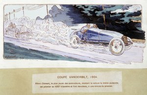 赛车：1904年的范德比尔特杯--由Ernest Montaut（1878-1909）绘制。
