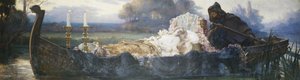 一条带状装饰的设计：“愚人节设计的“死者，桨”，与洪水一起向上发展”，