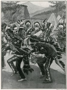 红色印第安人风景如画的舞蹈 作者 欧内斯特·普拉特