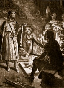卡纳特国王和诗人，插图来自&39;哈钦森的英国民族故事&39;，c.1920