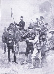 日本士兵的类型，插图来自日本战争的第1卷，c.1900的历史