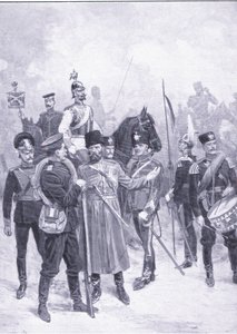 俄罗斯士兵的类型，插图来自日本战争的第1卷，c.1900的历史 作者 欧内斯特·普拉特
