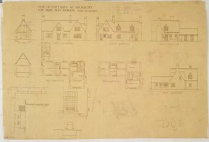 Kelmscott的一对小屋为May May Morris小姐，1915年（打印并且纸上写着wc）