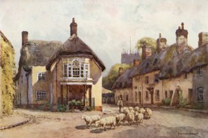Puddletown（彩色平版印刷） 作者 欧内斯特·威廉·哈斯勒赫斯特