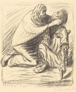仁慈的人有福了》，1916年出版。 作者 恩斯特·巴拉赫（Ernst Barlach）