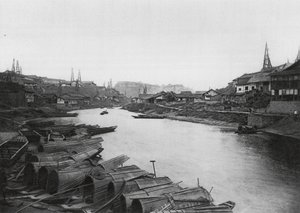 四川茨落丁，盐井工业区（黑白照片）