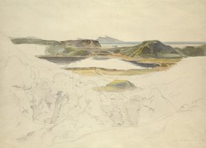 阿格纳诺湖（纸上的铅笔和水彩） 作者 恩斯特·弗里斯