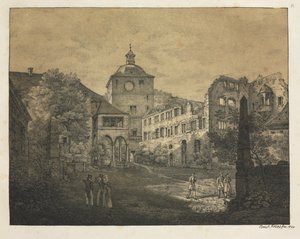 海德堡城堡六景：城堡露台，1820年。 作者 恩斯特·弗里斯