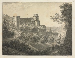 海德堡城堡六景：向东北，1820年。 作者 恩斯特·弗里斯