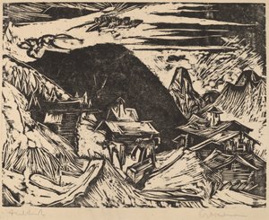 阿尔卑斯山牧场，1918年。 作者 恩斯特·路德维希·基希纳