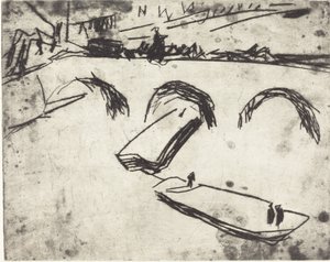 皇太子堤坝上的桥 Brucke am Kronprinzenufer, 1909. 作者 恩斯特·路德维希·基希纳