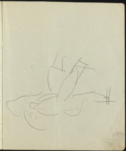 舞蹈家和表演者 素描本上的一页，约1911年。 作者 恩斯特·路德维希·基希纳