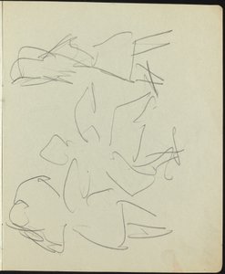 舞蹈家和表演者 素描本上的一页，约1911年。 作者 恩斯特·路德维希·基希纳