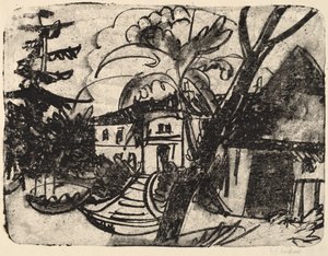带有庄园的丹麦农场，1912年。 作者 恩斯特·路德维希·基希纳
