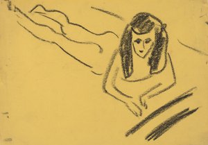 弗朗齐躺着，1910年。 作者 恩斯特·路德维希·基希纳