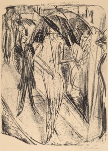 雨中女士》，1914年。 作者 恩斯特·路德维希·基希纳