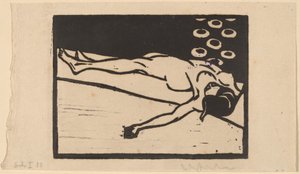 躺着的裸体，1905年。 作者 恩斯特·路德维希·基希纳
