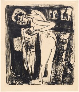 站在房间里的裸体，1921年。 作者 恩斯特·路德维希·基希纳