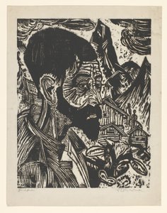 Sennkopf (Martin Schmied) (原标题) 作者 Ernst Ludwig Kirchner（艺术家签名）