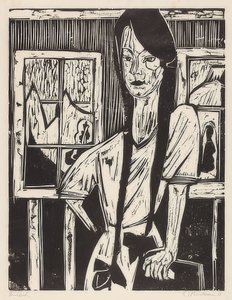 年轻女孩1921年 作者 恩斯特·路德维希·基希纳