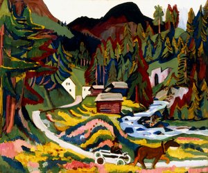 瑟蒂格（Sertig），1924-25年春季风景 作者 恩斯特·路德维希·基希纳