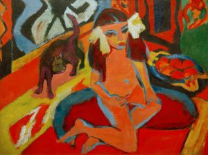 猫的女孩，Fränzi 作者 恩斯特·路德维希·基希纳