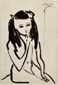 无题（Fränzi，下巴上的手） 作者 恩斯特·路德维希·基希纳