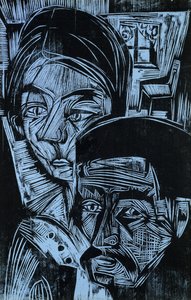 村舍里的农民夫妇，1919年 作者 恩斯特·路德维希·基希纳