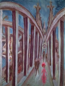 在科隆附近的莱茵河桥梁。 1914年 作者 恩斯特·路德维希·基希纳