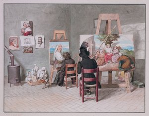 Bernhard Neher 和 Erwin Speckter 在罗马的工作室，由 Erwin Speckter 创作 作者 欧文·斯派克特