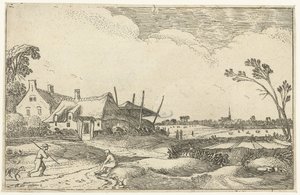 农场位于可欣赏田野景色的小路上 风景（系列名称） 作者 以赛亚斯·范德韦尔德