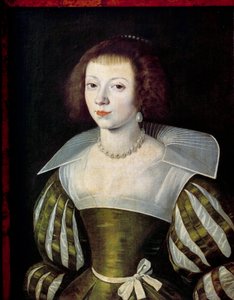 一幅女性肖像画归因于艾蒂安·杜蒙斯蒂尔（Etienne Dumonstier，1574-1603）孙。 0,6x0,46 m - 女性肖像。 画作归因于艾蒂安·杜蒙斯蒂尔 (Etienne Dumonstier) (1574-1603) 0.6 x 0.46 m 卢浮宫博物馆，巴黎 作者 Etienne（归属）Dumonstier