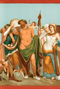 来自Pompeian画作的Hercules和Omphale