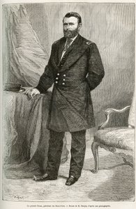尤利西斯·格兰特 (1822-1885) 的肖像，美国将军，分离战争期间联邦军队的领袖，1869 年至 1877 年两届美国（美国）第 18 任总统。 说明 sto 作者 艾蒂安·安托万·尤金·罗纳特
